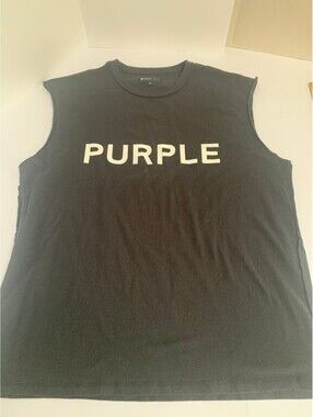 Purple Brand Black Sleeveless Logo Muscle Tee Shirt XL Streetwear